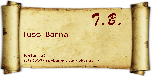 Tuss Barna névjegykártya